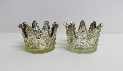 Pair mercury glass tea - of,
