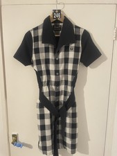 Fred Perry Amy Winehouse Check Button Dress S12 Pre Owned Excellent Condition