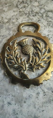 Vintage horse brass - brass, scottish