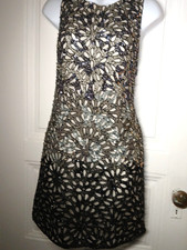 ALICE & OLIVIA ANTHROPOLOGIE SEQUIN SILVER DRESS   Size S 4  GUCCI VERSACE