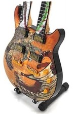 Carlos Santana Twin Neck 10" Miniature Tribute Guitar (UK SELLER) 