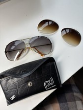 Porsche Designs Wide Framed Sun Glasses With Case And Extra Lenses Perfect Condi