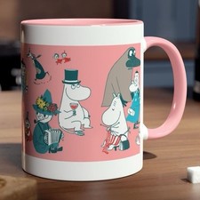 Moomin Pink Mug with Pink Interior and Handle - Perfect for Drinking - Drinkwar