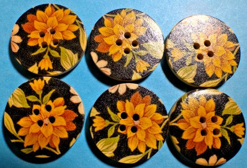 Floral buttons mm large - 6,