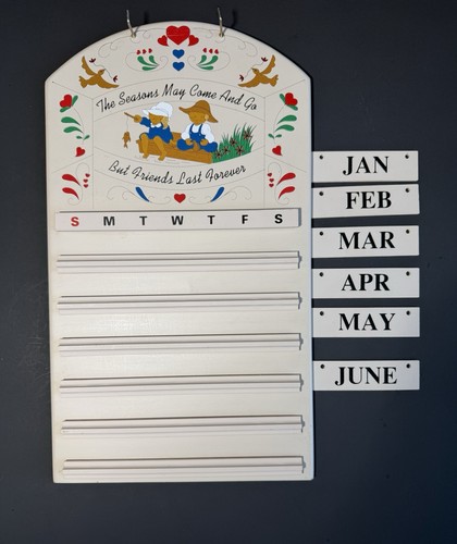 Vintage wooden perpetual - vintage, wall