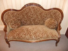 Sofa Victorian recently tastefully restored brown 64" wide 38" high 29" deep