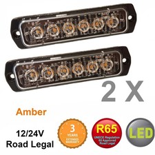 2 X AMBER SUPER SLIM FLATLINE