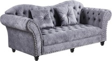 7 Star FURNITURE Kia Luxury Velvet 3 Seater Sofa  – Chesterfield Design wit
