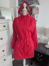 M&S Per Una Red Raincoat Fishtail Waterproof Windproof 12