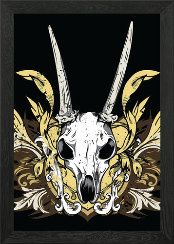 Goat skull framed wall - skull,