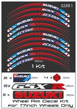 SUZUKI GSXR Motorcycle Wheel Rim Decals Stickers Stripes Kit