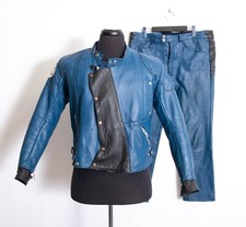 Vintage 70s Manx Leathers 2 Piece Motorcycle Suit Rare TT Collectors