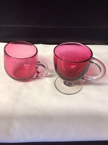 Vintage cranberry glass duo - glass,