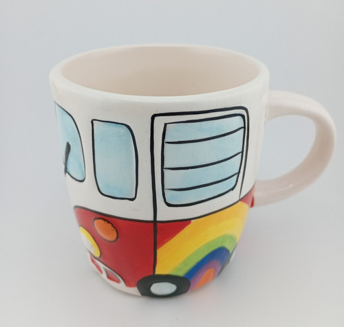 Rainbow peace camper van - rainbow,