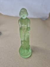 Art Deco Frosted Green Glass