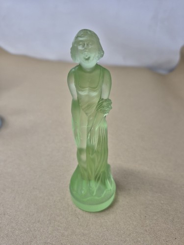 Art deco frosted green - green, glass