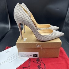 Christian Louboutin Iriza 100 Gold Silver Nude Sparkle High Heels Uk 6.5 Eu 39.5