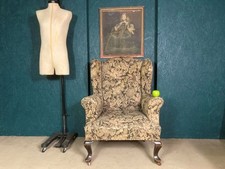 A FINE OLD COUNTRY HOUSE ANTIQUE TAPESTRY ARMCHAIR FOR RE-UPHOLSTERY
