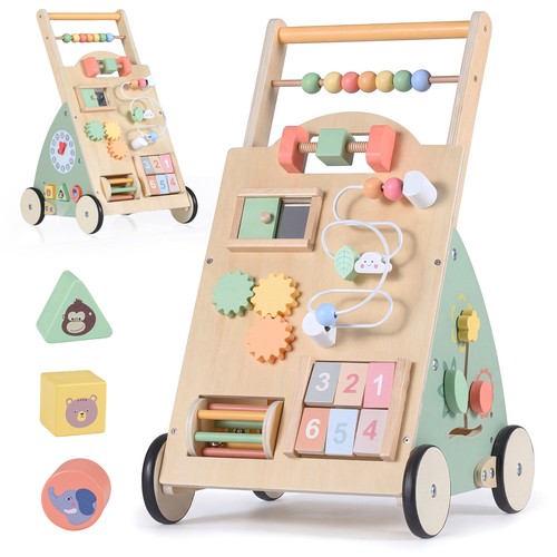 Costway wooden baby walker - wooden,