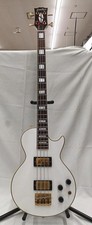 Grass Roots Les Paul Bass type White Electric Bass Guitar Used From Japan