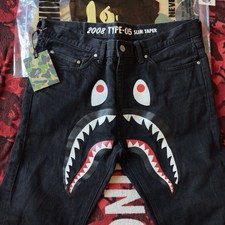 BAPE shark motif denim jeans - Slim taper 2008