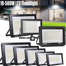 10W-500W LED Floodlight Security Watt Outdoor Garden Lights With PIR Sensor Lamp
