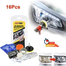 16pcs Car Headlight Lens Restoration Repair Kit Polishing Cleaner Cleaning Tools