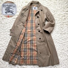 BURBERRY Nova Check Beige Bal Collar Coat Size Free