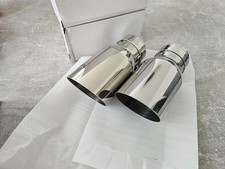 3.5 Inch stainless steel slash cut exhaust Tips With Clamps X2