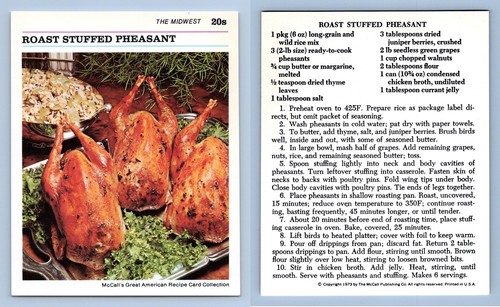 Roast stuffed pheasant 20s - roast,