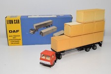 B69 1:50 LION CAR TOYS 57 DAF 2600 TRUCK CONTAINER EXTENDABLE TRAILER SET DIS...