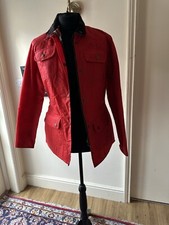 wax jacket womens 10 Red by John Partridge  Staffordshire Hand Made In England 