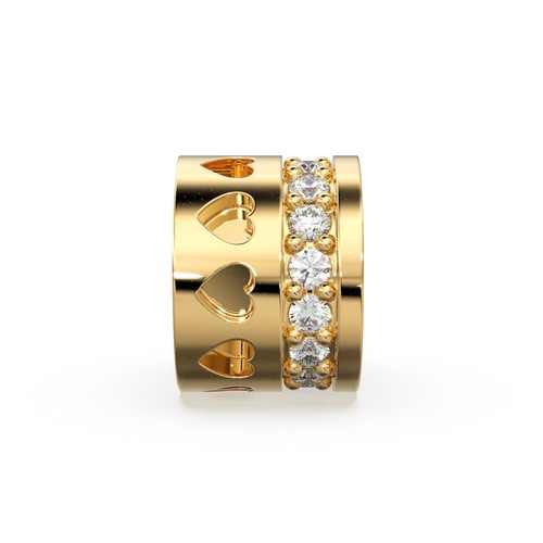 Heart real diamond 18k solid - real,