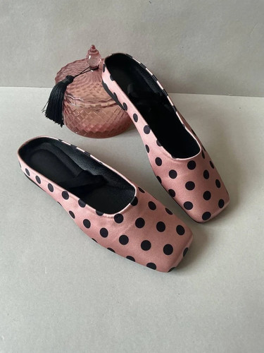 Pink rose satin polka - rose, dot