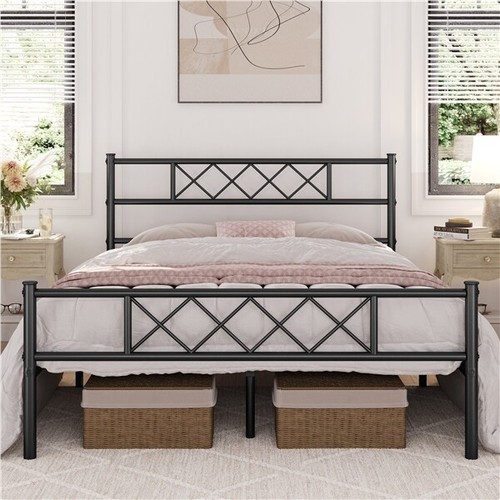 Metal bed frame slatted - metal,