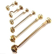 Solid Polished Brass Heavy Duty Silent Cabin Hook and Eye 2"/3"/4"/6"/8"/10"/12"