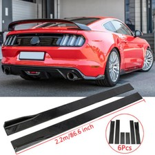 For Ford Mustang S550 15-23 Gloss 86.6" Side Skirts Extension Rocker Panel Lip