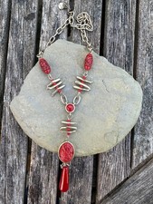Pretty Faux Red Coral Necklace
