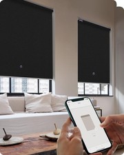Smart Motorized Roller Shades 100% Blackout Window Blinds Bluetooth APP Control