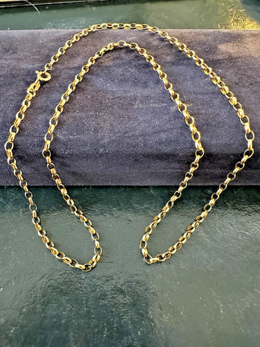 Boxed vintage gold belcher - 9k,
