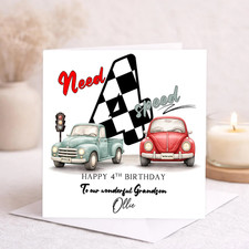 Personalised 4th Birthday Card