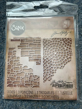 SIZZIX 3 THINLITS DIES MIXED MEDIA #4 TIM HOLTZ STORAGE CASE 662227 NEW