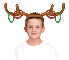 Inflatable Antler Game - Kids Ring Toss Holiday Party Christmas Santa Gift Toy