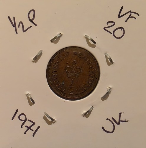 1971 half pence coin - 1971,