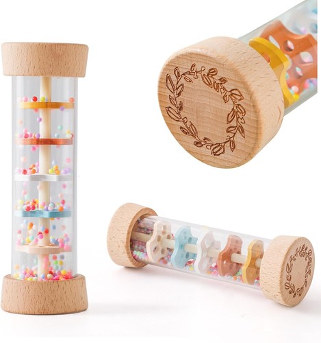Wooden teether rassel - wooden, baby