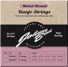 Johnny Brook Set of 5 High Quality Nickel Wound Banjo Strings Instrument Pro