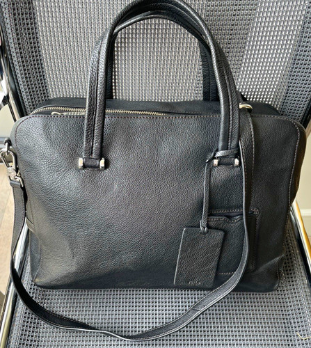 Furla black leather zip tote - zip,