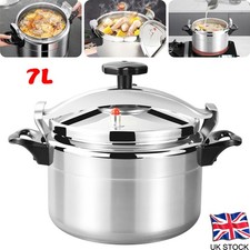 7L Pressure Cooker Aluminium Quick with Lid Latch Indicator Explosion-Proof New