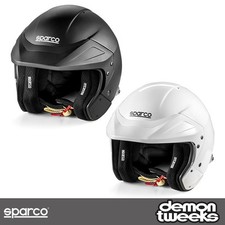 Sparco Flux RJ Open Face Helmet - FIA 8859-2024 Approved, Lightweight, FHR Posts