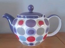 Whittard Of Chelsea  Chatford Teapot .Hand Painted Purple With Spots.